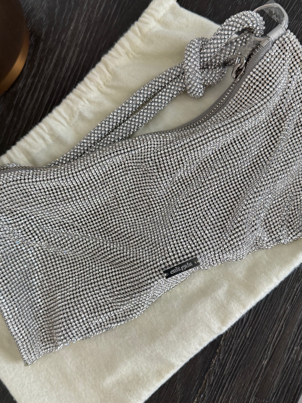 cult gaia Silver Crystal Mesh Evening Clutch - Picture 7 of 13